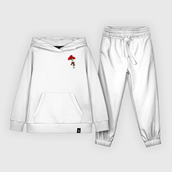 Костюм хлопковый детский Гвоздики и георгиевская лента, цвет: белый