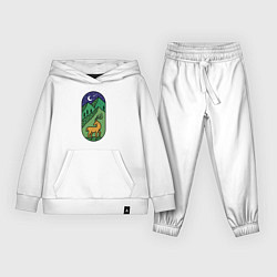 Костюм хлопковый детский Олень и горы, цвет: белый