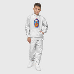 Костюм хлопковый детский Пингвинчик и напиток, цвет: белый — фото 2