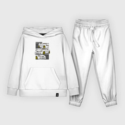 Костюм хлопковый детский Honda Integra Acura Классика JDM, цвет: белый