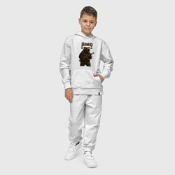 Костюм хлопковый детский ВМФ медведь с автоматом, цвет: белый — фото 2