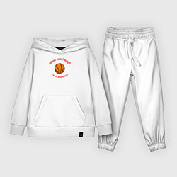 Костюм хлопковый детский Хочу сказать что люблю баскетбол, цвет: белый