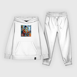 Костюм хлопковый детский Бендер бомжара из Нью-Йорка - прикол, цвет: белый