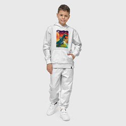 Костюм хлопковый детский Бендер сидит верхом на тираннозавре, цвет: белый — фото 2