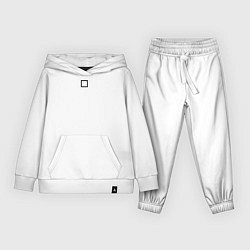 Костюм хлопковый детский Игра в кальмара квадрат белая, цвет: белый