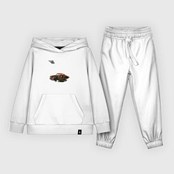 Костюм хлопковый детский Летающая машина, ретрофутуризм, цвет: белый