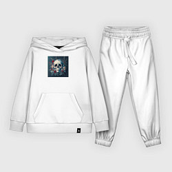 Костюм хлопковый детский Зимний череп, цвет: белый