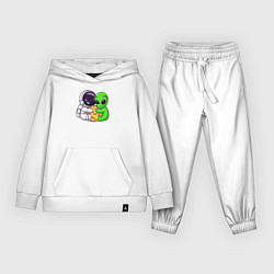 Костюм хлопковый детский Наша луна, цвет: белый