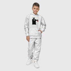 Костюм хлопковый детский Сердечко Бэтмена, цвет: белый — фото 2