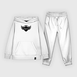 Костюм хлопковый детский Дагестанские крылья на щите, цвет: белый