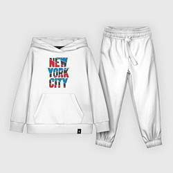 Костюм хлопковый детский New York city, цвет: белый