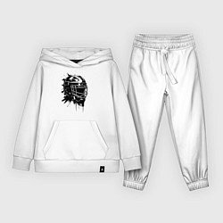 Костюм хлопковый детский Чёрная хоккейная маска, цвет: белый