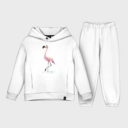 Детский костюм оверсайз Гордый фламинго, цвет: белый