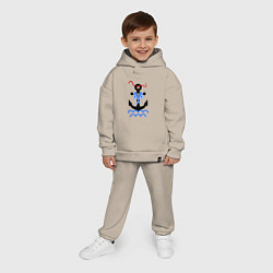 Детский костюм оверсайз Морской якорь, цвет: миндальный — фото 2