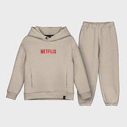 Детский костюм оверсайз Netflix, цвет: миндальный