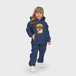 Детский костюм оверсайз Мопс-бургер, цвет: тёмно-синий — фото 2