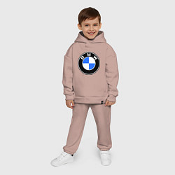 Детский костюм оверсайз Logo BMW, цвет: пыльно-розовый — фото 2