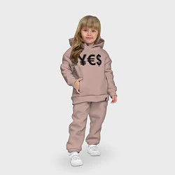 Детский костюм оверсайз YE$, цвет: пыльно-розовый — фото 2