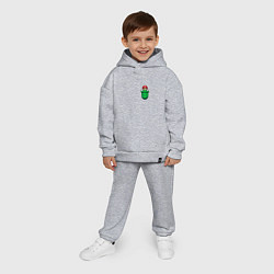 Детский костюм оверсайз Марио в кармане, цвет: меланж — фото 2