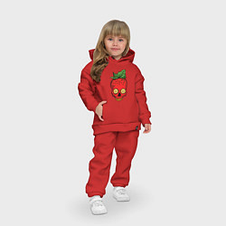 Детский костюм оверсайз Клубничный Череп, цвет: красный — фото 2