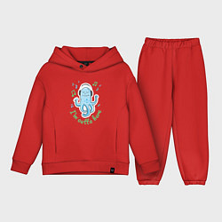 Детский костюм оверсайз Довольный осьминог, цвет: красный