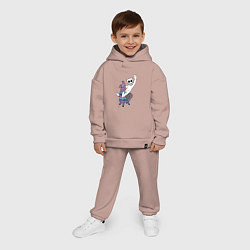 Детский костюм оверсайз Marshmello x Llama, цвет: пыльно-розовый — фото 2