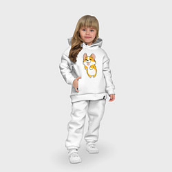 Детский костюм оверсайз Корги лапочка, цвет: белый — фото 2