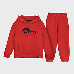 Детский костюм оверсайз All a need is dinosaur, цвет: красный