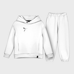 Детский костюм оверсайз Геометрическая птица, цвет: белый