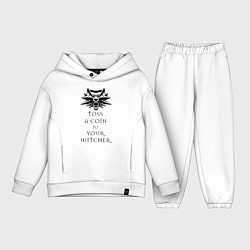 Детский костюм оверсайз Toss a coin to your witcher, цвет: белый