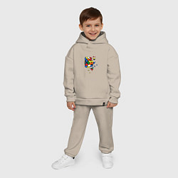 Детский костюм оверсайз Кубик Рубика, цвет: миндальный — фото 2