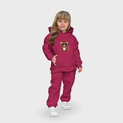 Детский костюм оверсайз Медвежонок, цвет: маджента — фото 2