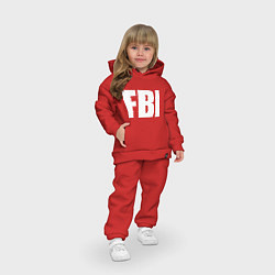 Детский костюм оверсайз FBI, цвет: красный — фото 2