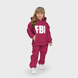 Детский костюм оверсайз FBI, цвет: маджента — фото 2