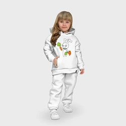 Детский костюм оверсайз Злой заяц, цвет: белый — фото 2