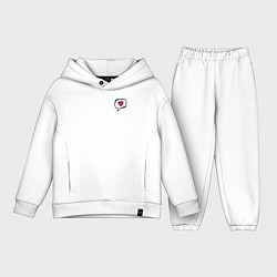 Детский костюм оверсайз Сердце, цвет: белый