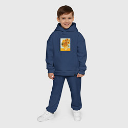 Детский костюм оверсайз Подсолнухи Винсент Ван Гог, цвет: тёмно-синий — фото 2