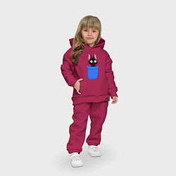 Детский костюм оверсайз Котенок в кармане, цвет: маджента — фото 2