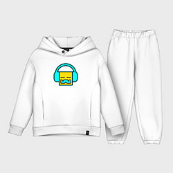 Детский костюм оверсайз Geometry Dash: Music, цвет: белый