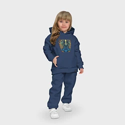 Детский костюм оверсайз Пылающие кости с двигателем, цвет: тёмно-синий — фото 2