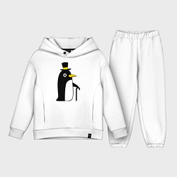 Детский костюм оверсайз Пингвин в шляпе цвета белый — фото 1