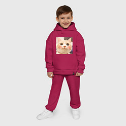 Детский костюм оверсайз Мем про котов, цвет: маджента — фото 2