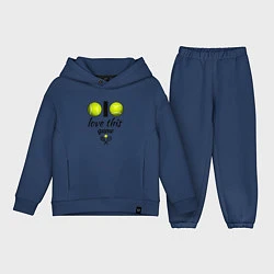 Детский костюм оверсайз Я люблю теннис, цвет: тёмно-синий
