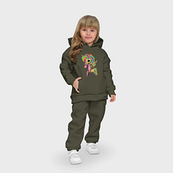 Детский костюм оверсайз Единорог зомби dab, цвет: хаки — фото 2