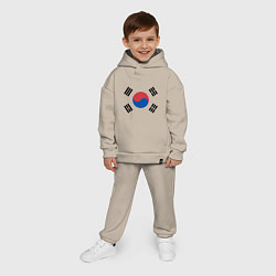 Детский костюм оверсайз Корея Корейский флаг, цвет: миндальный — фото 2