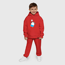 Детский костюм оверсайз Волейбол - Пингвин, цвет: красный — фото 2
