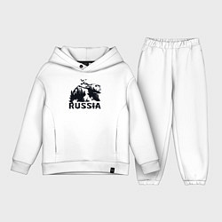Детский костюм оверсайз Russian bear, цвет: белый