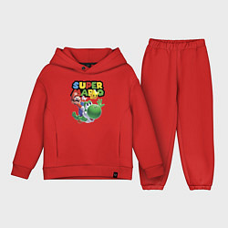 Детский костюм оверсайз Марио и Йоши в полёте, цвет: красный