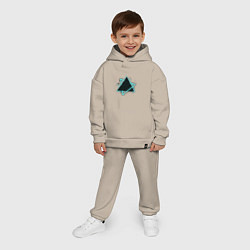 Детский костюм оверсайз Треугольник неон, цвет: миндальный — фото 2
