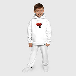 Детский костюм оверсайз Боксерские перчатки- сердце, цвет: белый — фото 2
